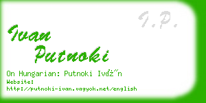 ivan putnoki business card